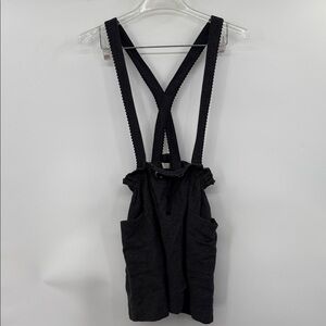 Zara Girl Charcoal Gray/Black Overall Suspender Skirt Size 13/14 Skirtall Jumper
